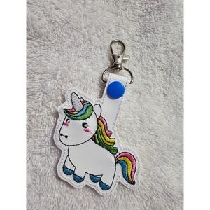Unicorn Keychain Embroidered Charm Bag Clip Backpack Accessory‎ Cute Kawaii